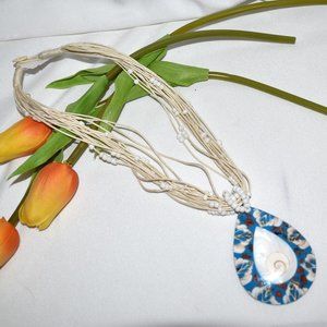 Sajen Mother of Pearl, Coral and Shell Necklace
